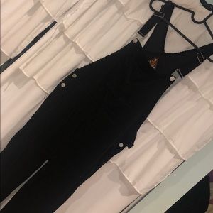 Black Velvet Overalls